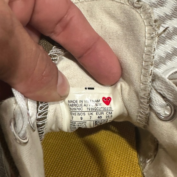 Converse Comme des Garçons x Pro Low PLAY Brown Hearts Women’s Size 9 / Men’s 7 - Picture 5 of 6